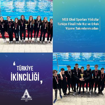 MEB Okul Sporları Yıldızlar Türkiye Finali'nde Kız ve Erkek Yüzme Takımlarımızdan Türkiye İkinciliği