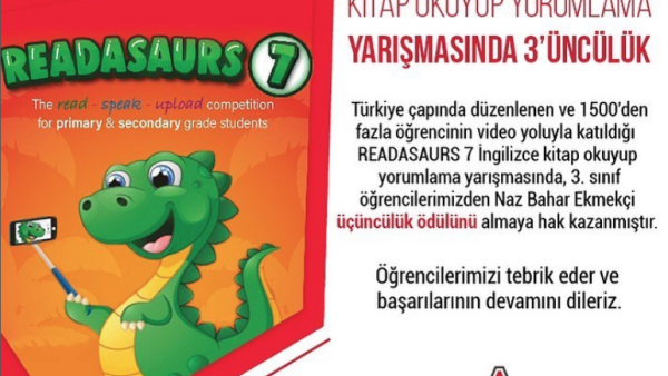 Readasaurs İngilizce Kitap Okuyup Yorumlama Yarışmasında 3’üncülük!